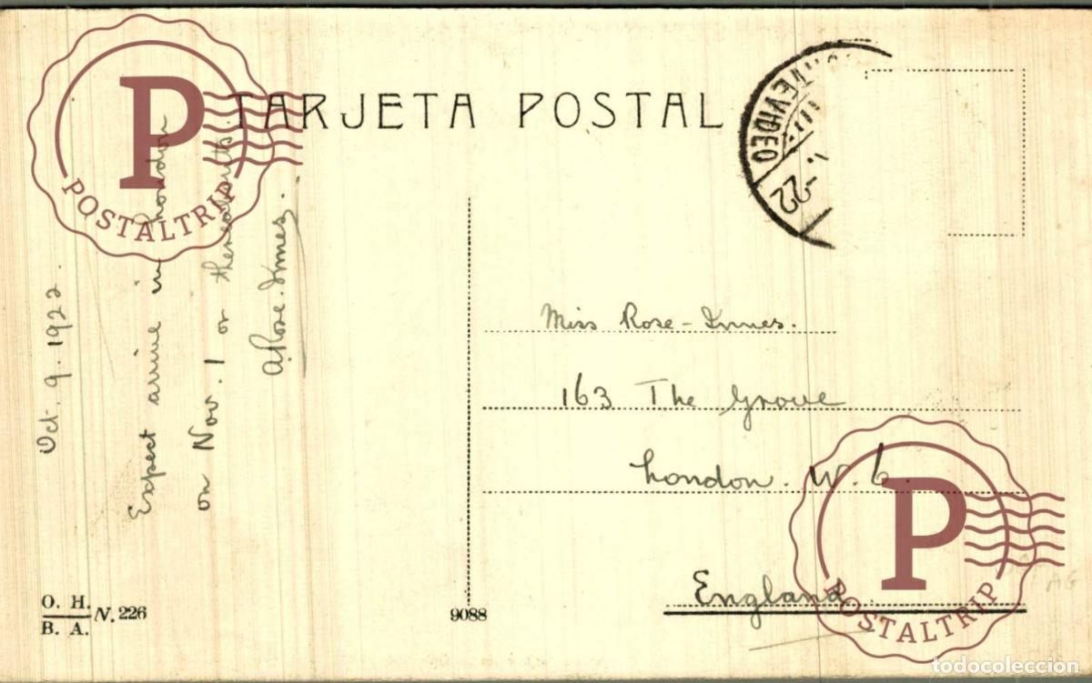 Postales: URUGUAY. MONTEVIDEO. AVENIDA BRAZIL. - Foto 2