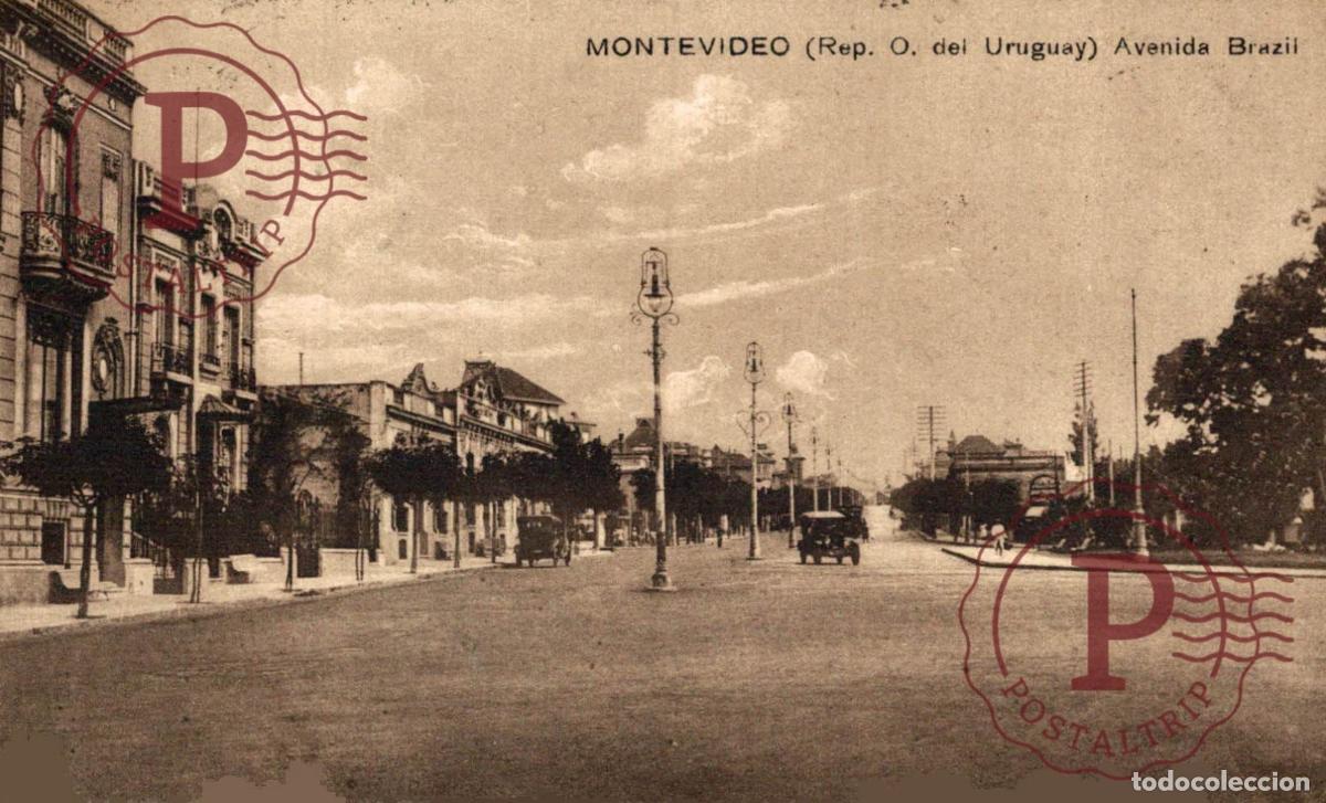 Postales: URUGUAY. MONTEVIDEO. AVENIDA BRAZIL.