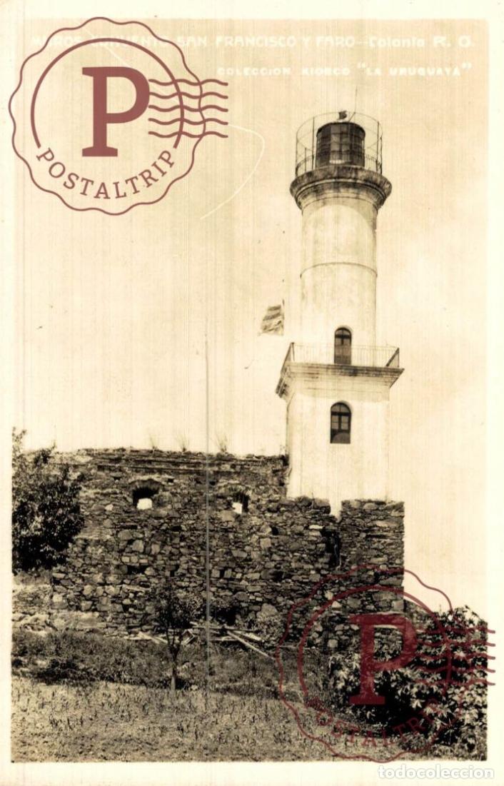 Postales: URUGUAY. MUROS CONVENTO SAN FRANCISCO Y FARO COLONIA. COLECCION KIOSKO LA URUGUAYA. RPPC. FOTOGRAFIC