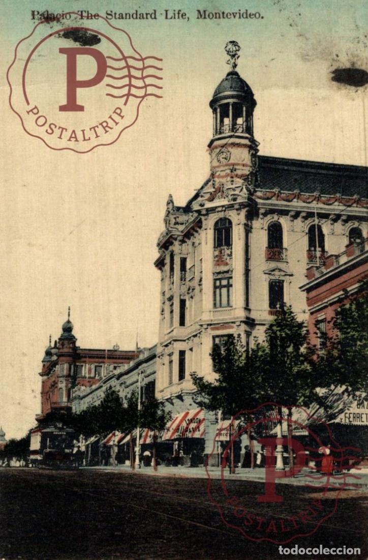 Postales: URUGUAY. MONTEVIDEO. Palacio The Standard Life. TRANVIA TRAMWAY