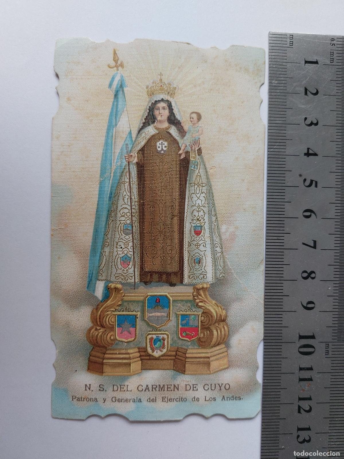Postales: Estampa de la Virgen del Carmen de Cuyo Patrona del Ejercito de los Andes