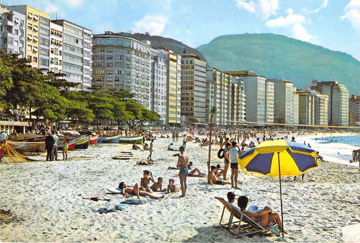 Postales: Postal de la playa de Copacabana en R&iacute;o de Janeiro, Brasil