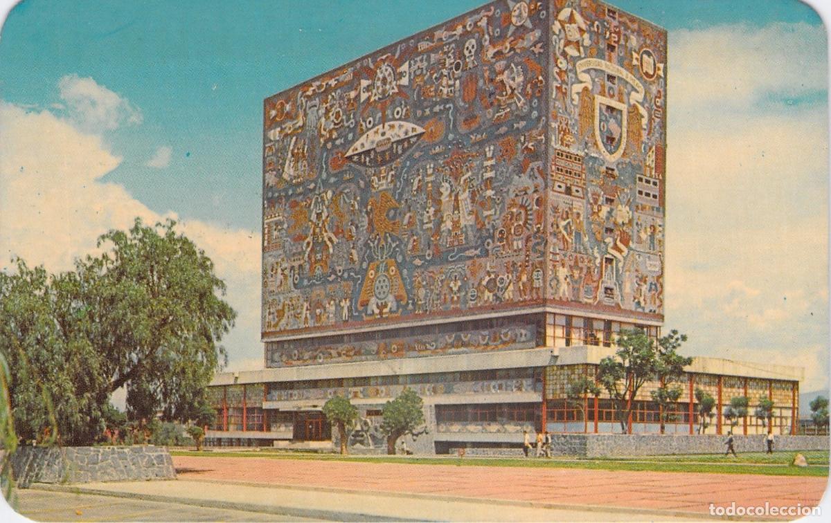 Postales: Postal de la Biblioteca Central de la UNAM y murales de Juan O'Gorman