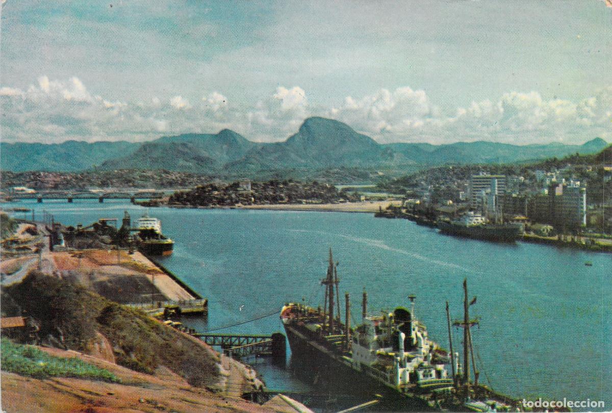 Postales: Postal de la vista general del puerto de Vitoria en Brasil