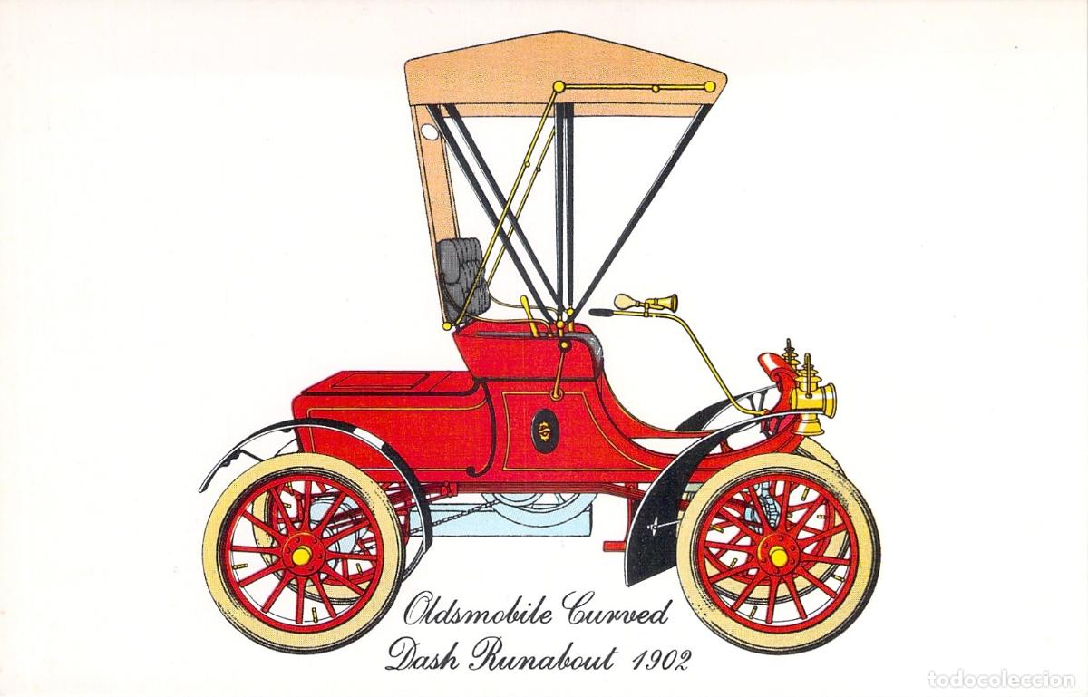 Postales: Postal de autom&oacute;vil Oldsmobile Curved Dash Runabout ilustrado