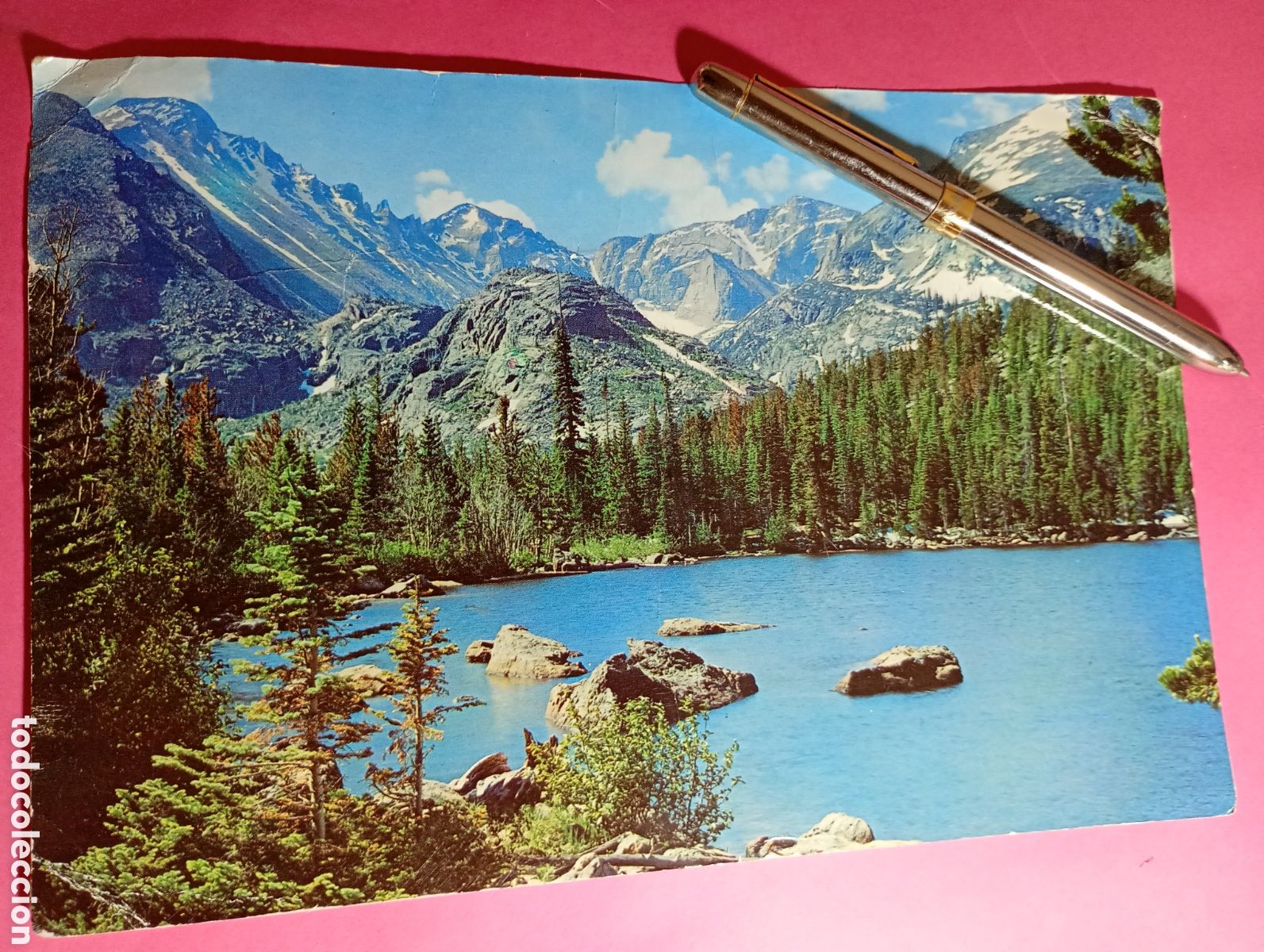 Postales: COLORADO U.S.A. COLOR CIRC. BEAR LAKE AND GLACIER GORGE AL FONDO ROCKY MOUNTAINS NAT, PARK (ingl&eacute;s)