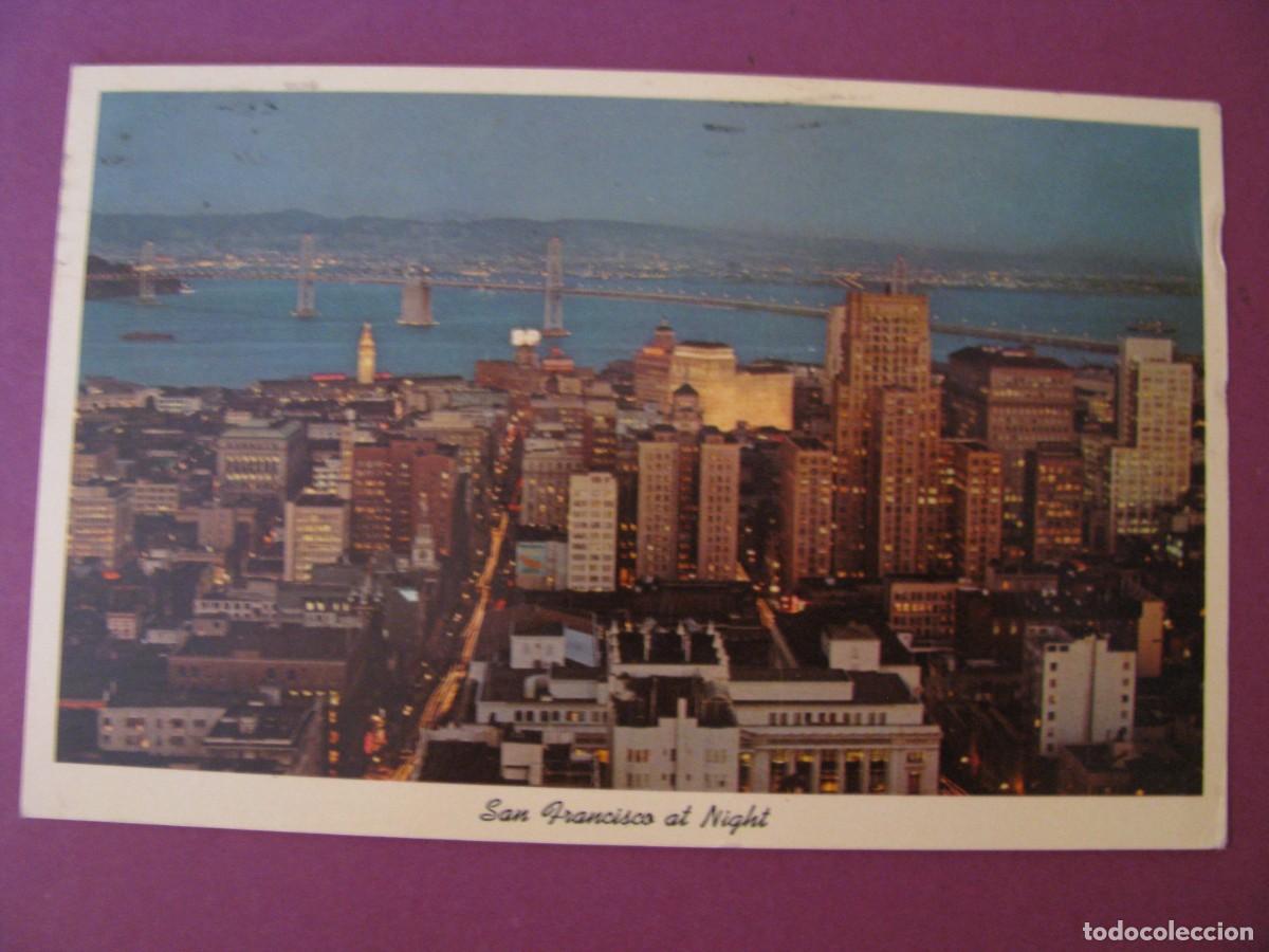 Postales: POSTAL DE EE.UU. SAN FRANCISCO AT NIGHT. CIRCULADA 1969