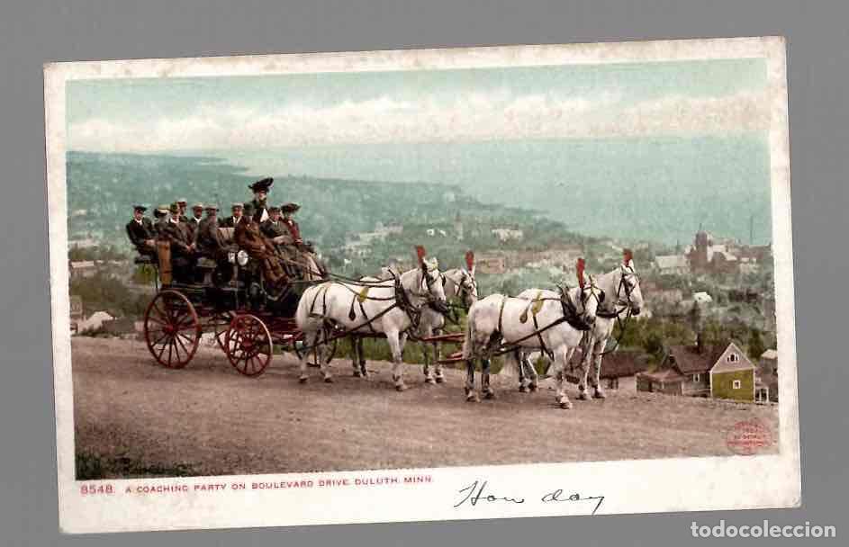 Postales: TARJETA POSTAL A COACHING PARTY ON BOULEVARD DRIVE. DULUTH MINNESOTA. 8548