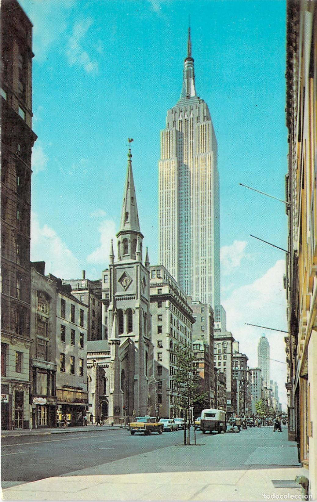 Postales: Postal de Nueva York: Quinta Avenida y Empire State Building