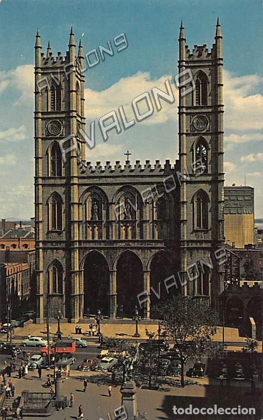Postales: Notre-Dame Church, Montreal (Canad&aacute;) - Escrita, a&ntilde;os 50
