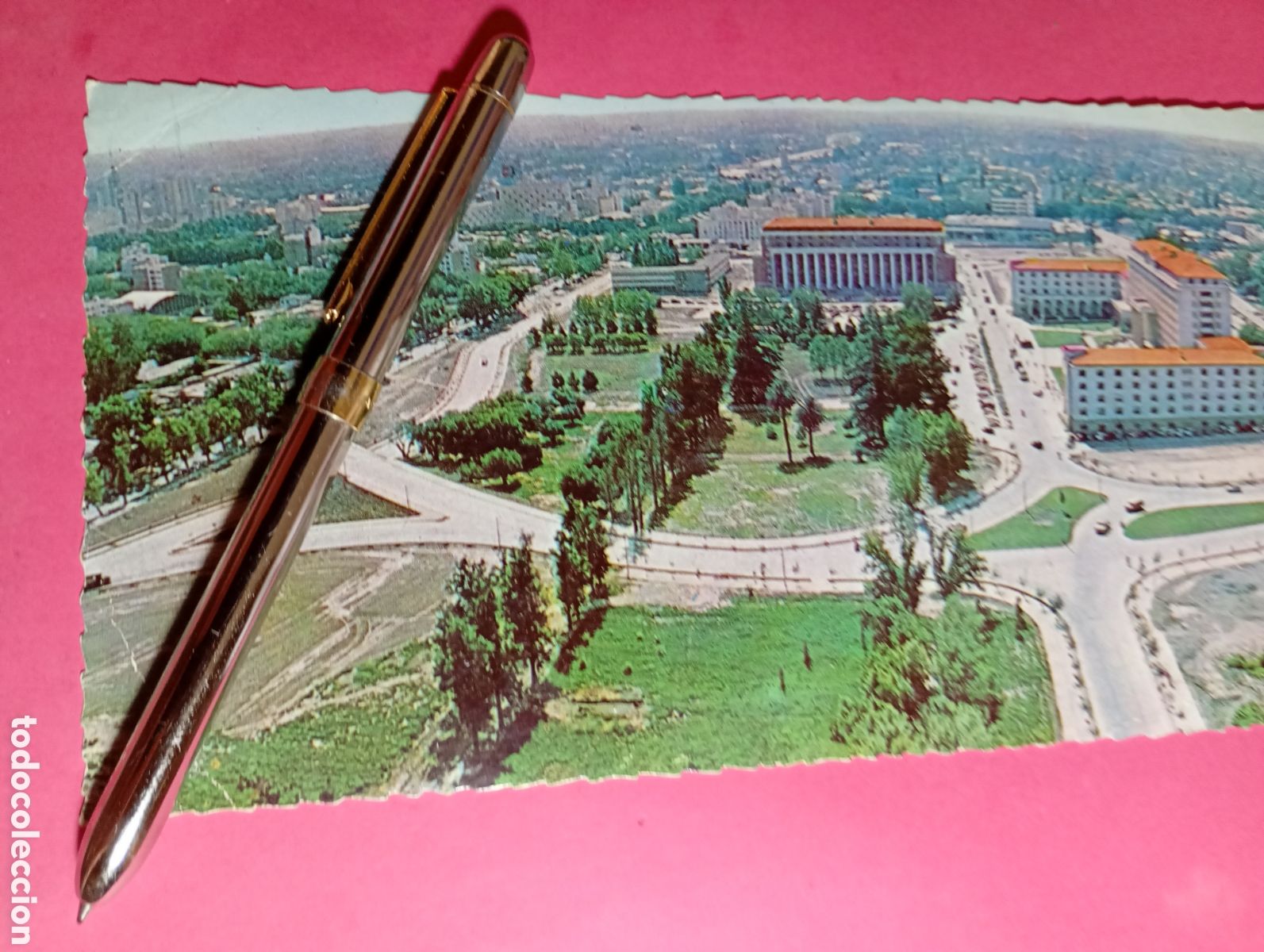 Postales: MENDOZA ARGENTINA VISTA A&Eacute;REA COLOR ESCRITA BARRIO C&Iacute;VICO PALACIO DE JUSTICIA Y CASA DEL GOBIERNO
