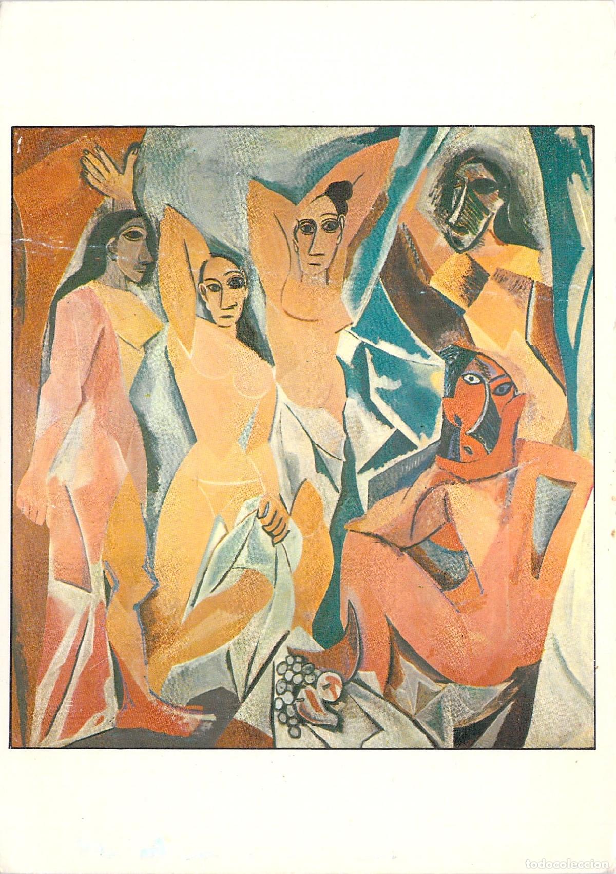 Postales: Postal de la obra Las se&ntilde;oritas de Avignon de Pablo Picasso