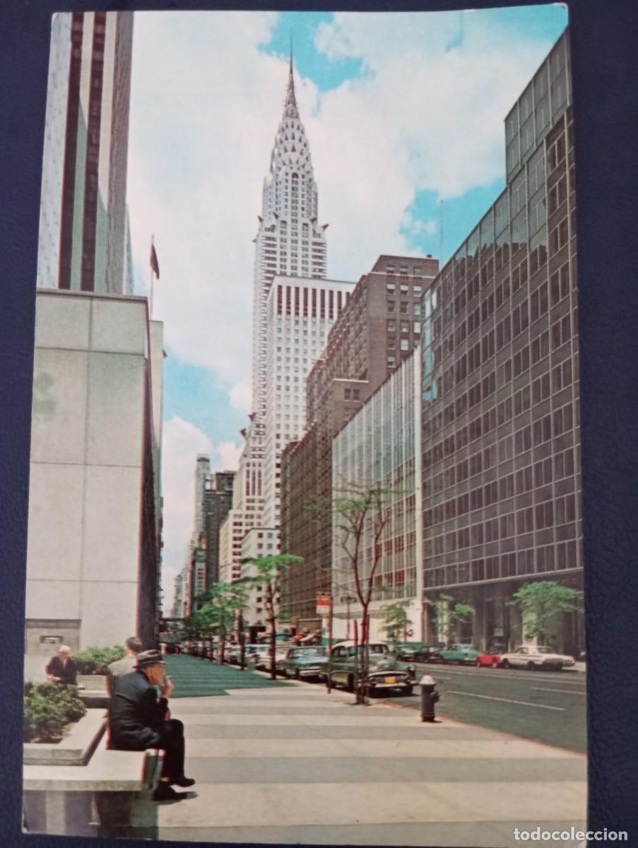 Postales: POSTAL DE USA , EDIFICIO CRYSLER DE NY. MATASELLOS DE LA ONU