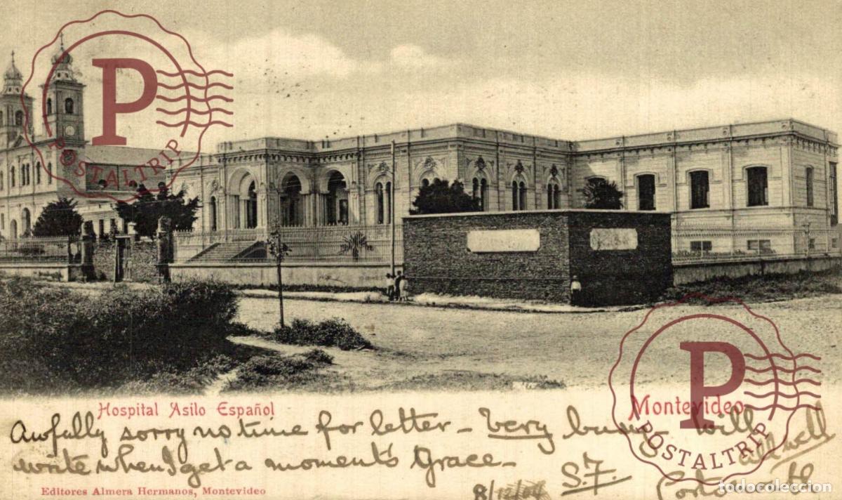 Postkarten: URUGUAY. MONTEVIDEO. HOSPITAL ASILO ESPA&Ntilde;OL