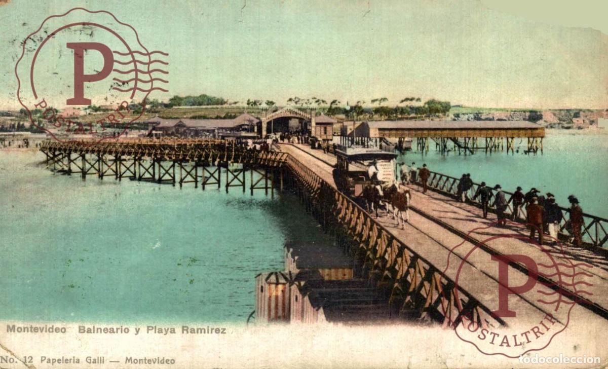 Postkarten: URUGUAY. MONTEVIDEO. PLAYA RAMIREZ. BALNEARIO falta esquina superior derecha