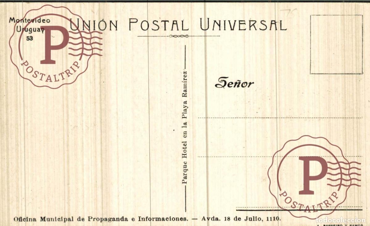 Postales: URUGUAY. MONTEVIDEO. PARQUE HOTEL. - Foto 2