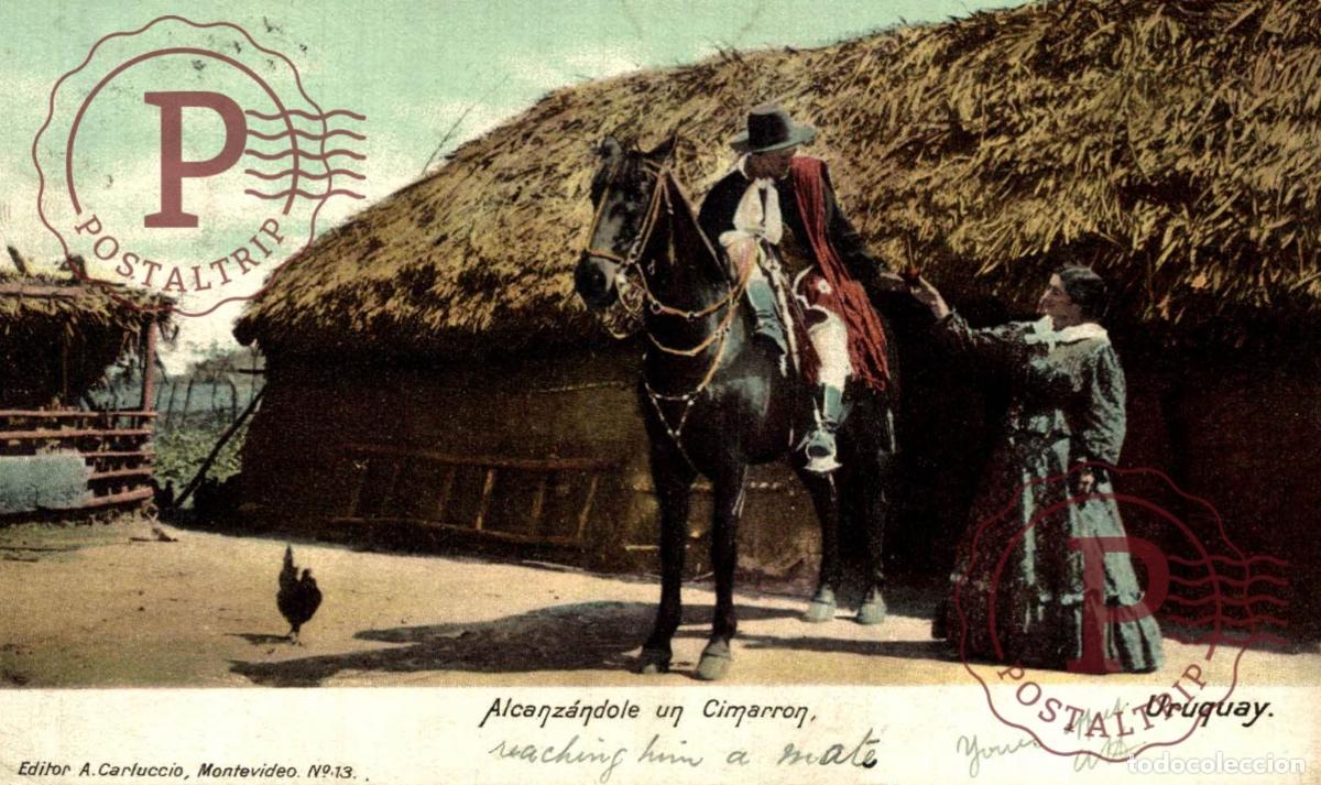 Postales: URUGUAY. Alcanzandole un Cimarron