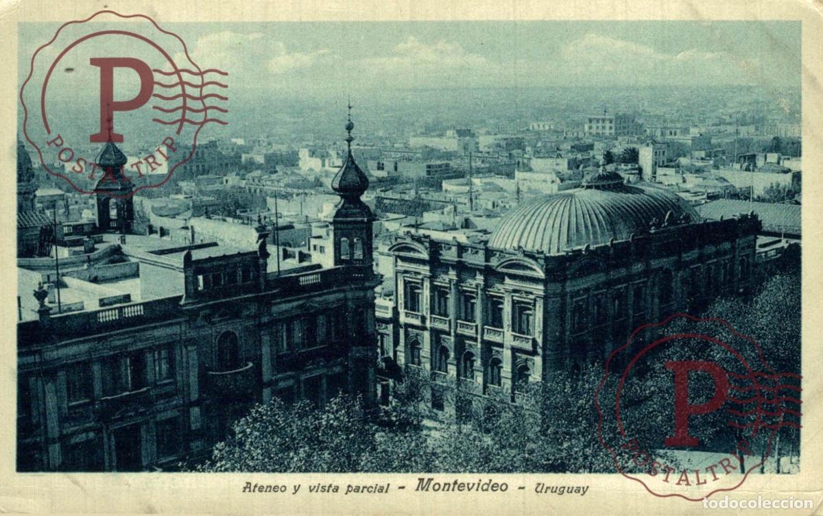 Postales: URUGUAY. MONTEVIDEO. EL ATENEO Y VISTA PARCIAL