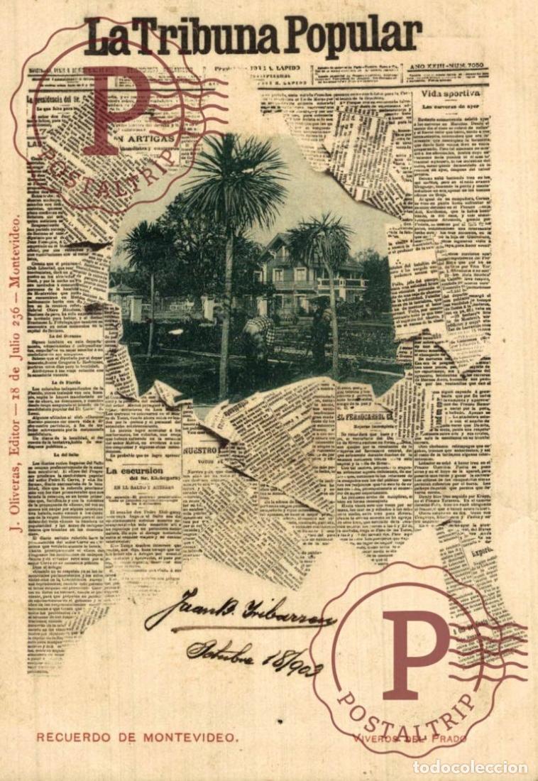 Postales: URUGUAY. MONTEVIDEO LA TRIBUNA POPULAR. VIVERO DEL PRADO. PERIODICO. NEWSPAPER