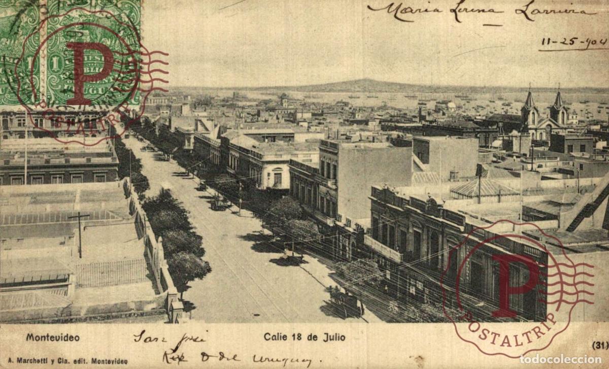 Postales: URUGUAY. MONTEVIDEO. CALLE 18 DE JULIO