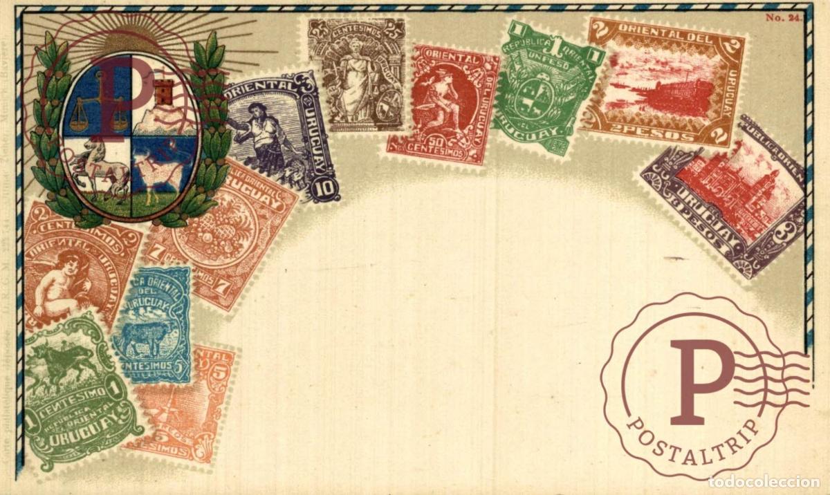 Postales: Uruguay: Ottmar Zieher No. 24. Tarjeta Filat&eacute;lica Sellos y Escudo