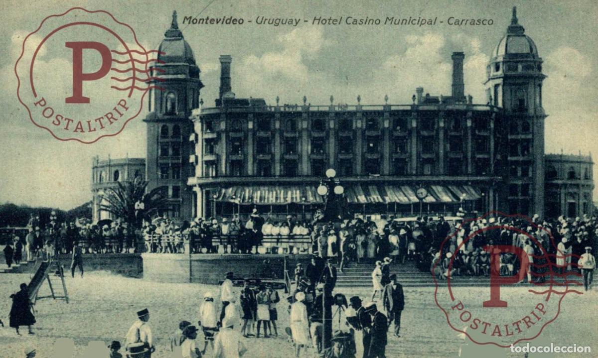 Postales: URUGUAY. MONTEVIDEO. HOTEL CASINO MUNICIPAL CARRASCO.