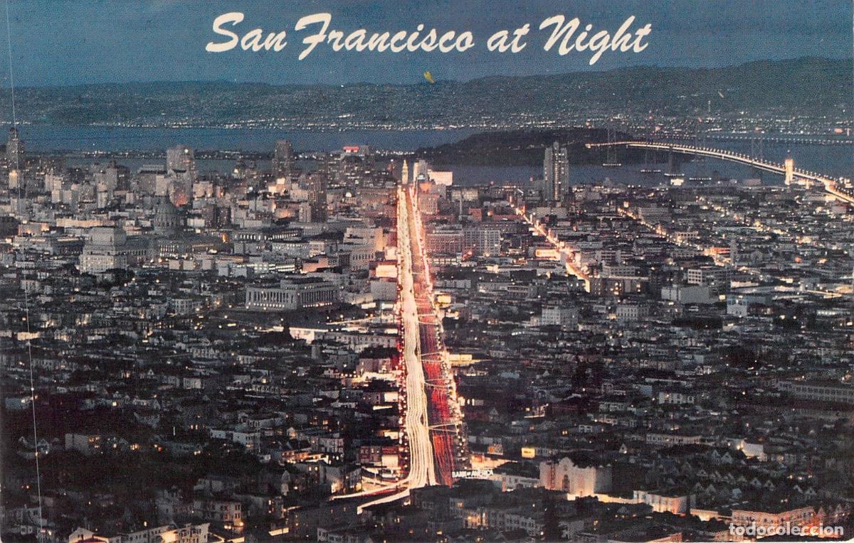 Postales: Postal de San Francisco iluminado de noche