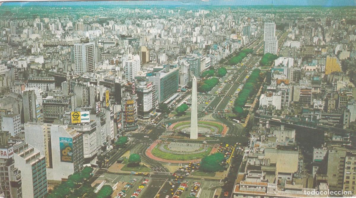 Postales: BUENOS AIRES (ARGENTINA). VISTA AER&Eacute;A. AVENIDA 9 DE JULIO