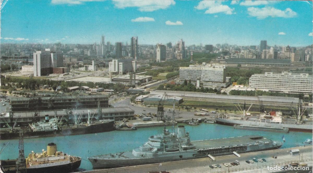 Postales: BUENOS AIRES (ARGENTINA). VISTA A&Eacute;REA DESDE EL PUERTO - BARCOS