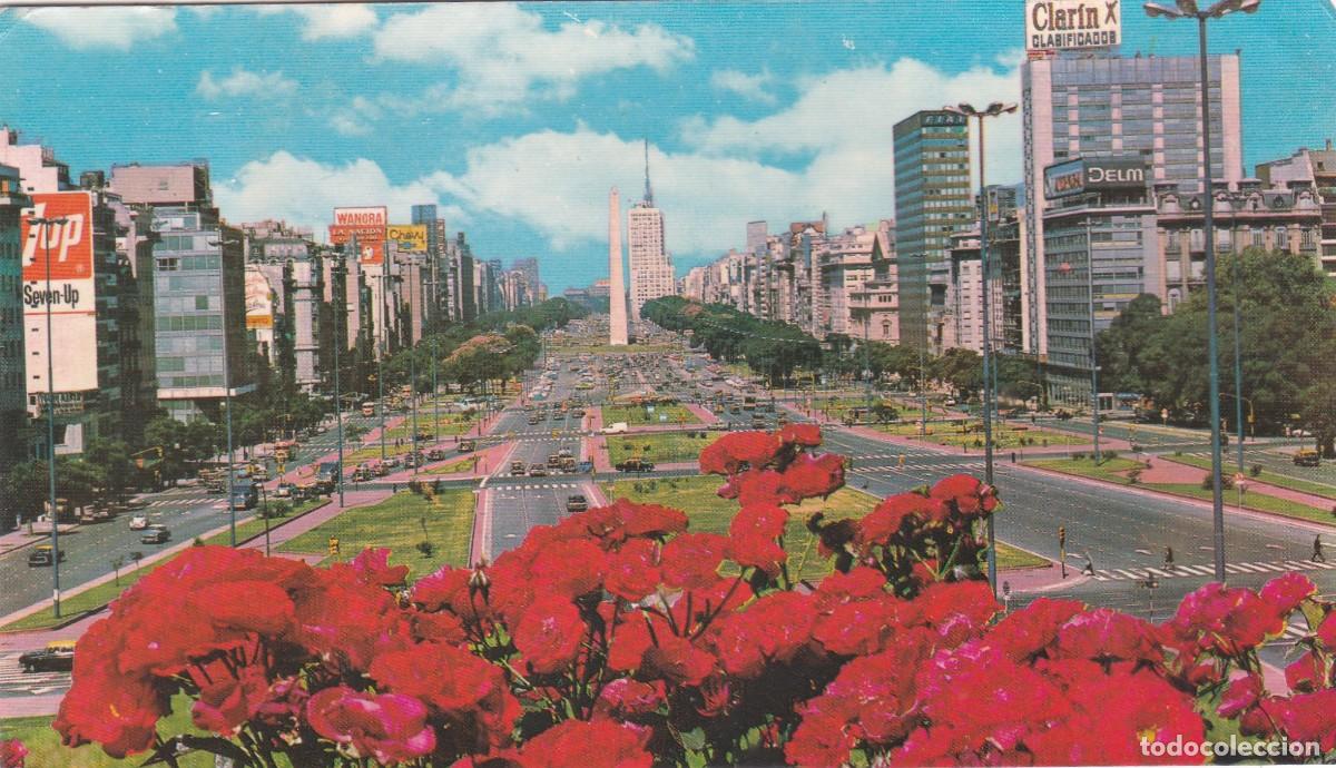 Postales: BUENOS AIRES (ARGENTINA). VISTA PANOR&Aacute;MICA AVENIDA 9 DE JULIO