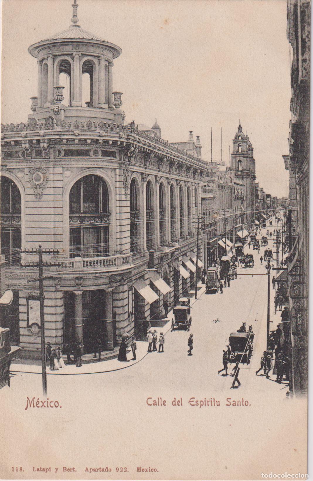 Postales: MEXICO, CALLE DEL ESPIRITU SANTO - LATAPI Y BERT 118 - S/C - S/DIVIDIR