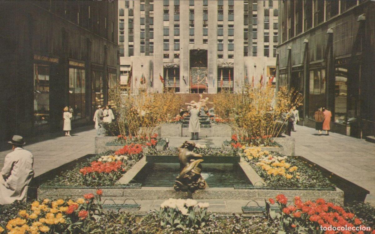 Cartoline: USA New York City Rockefeller Center Channel Gardens Unposted *YAK199