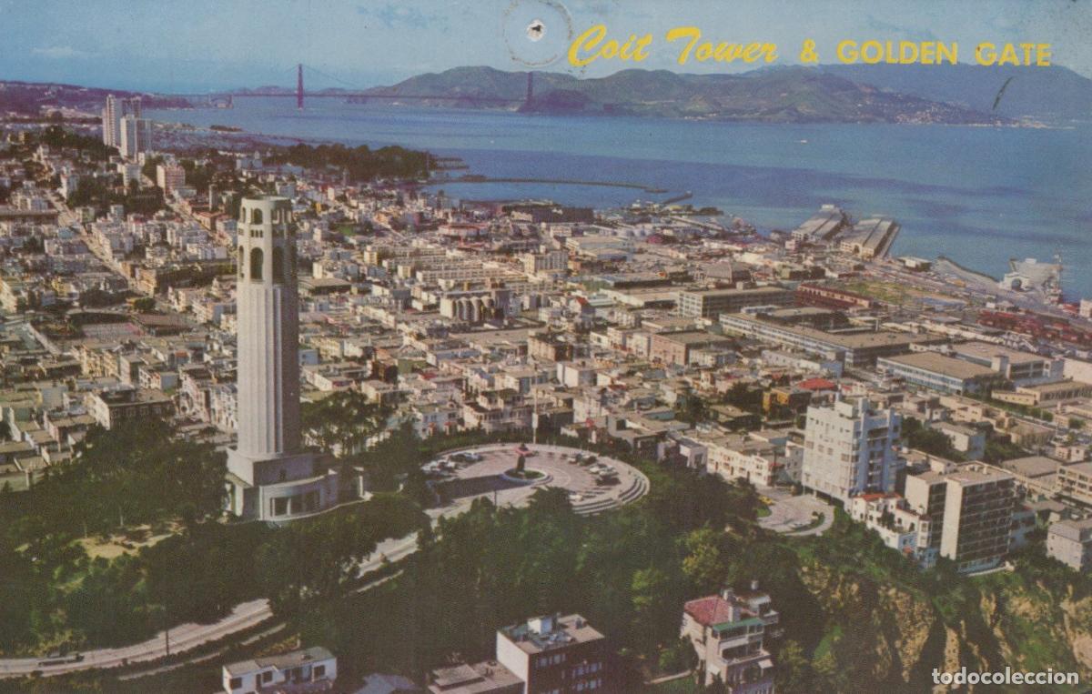 Cartoline: USA San Francisco Coit Tower and Golden Gate Bridge *YAK204