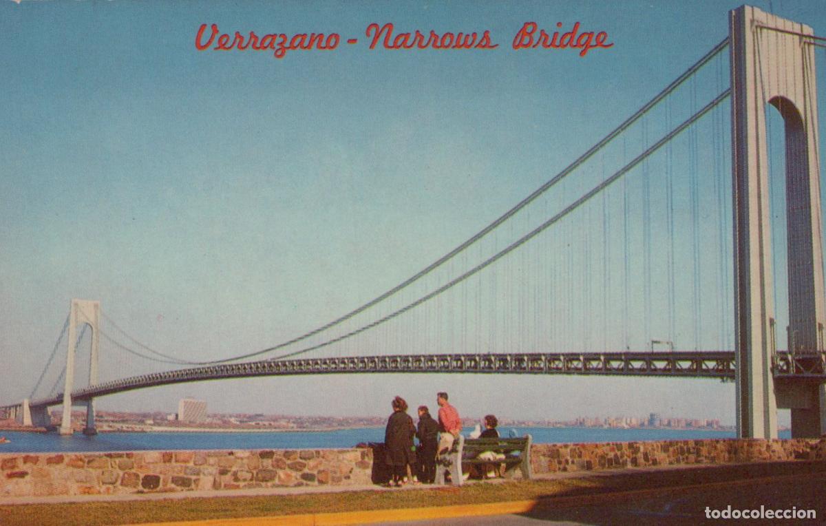 Postales: USA New York City Verrazano Narrows Bridge Architecture Unposted *YAK307