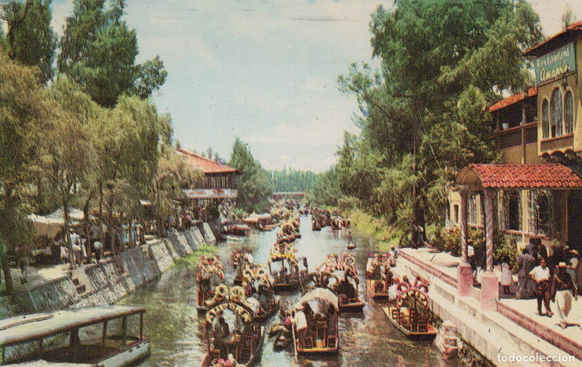 Postales: Mexico Xochimilco Canals Trajineras and Flowers *YAK312