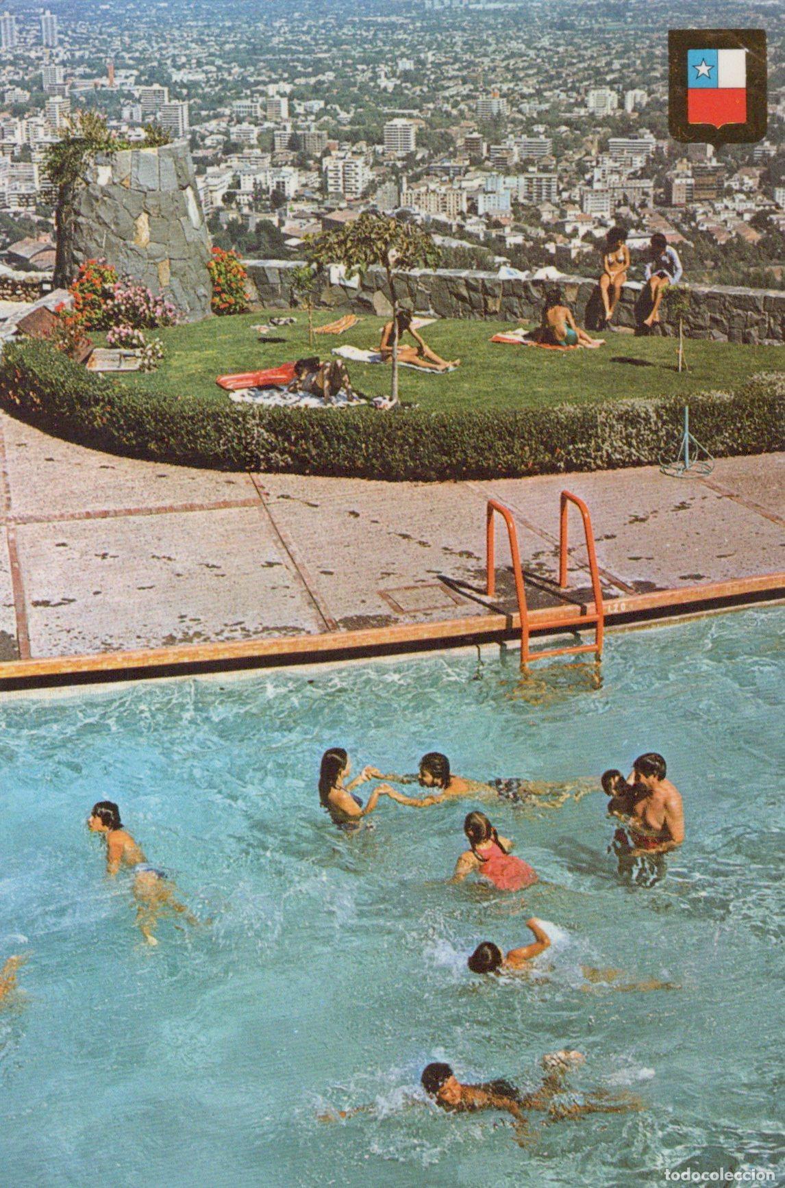 Postales: Chile Santiago Parque Metropolitano Cerro San Cristobal Piscina Antilen *YAK646