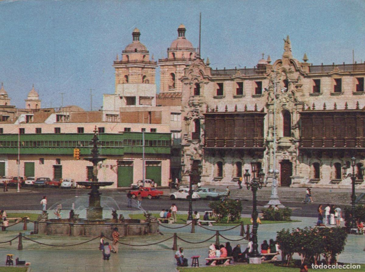 Postales: Peru Lima Plaza de Armas Fountain Archbishop S Palace Cityscape *YAN248