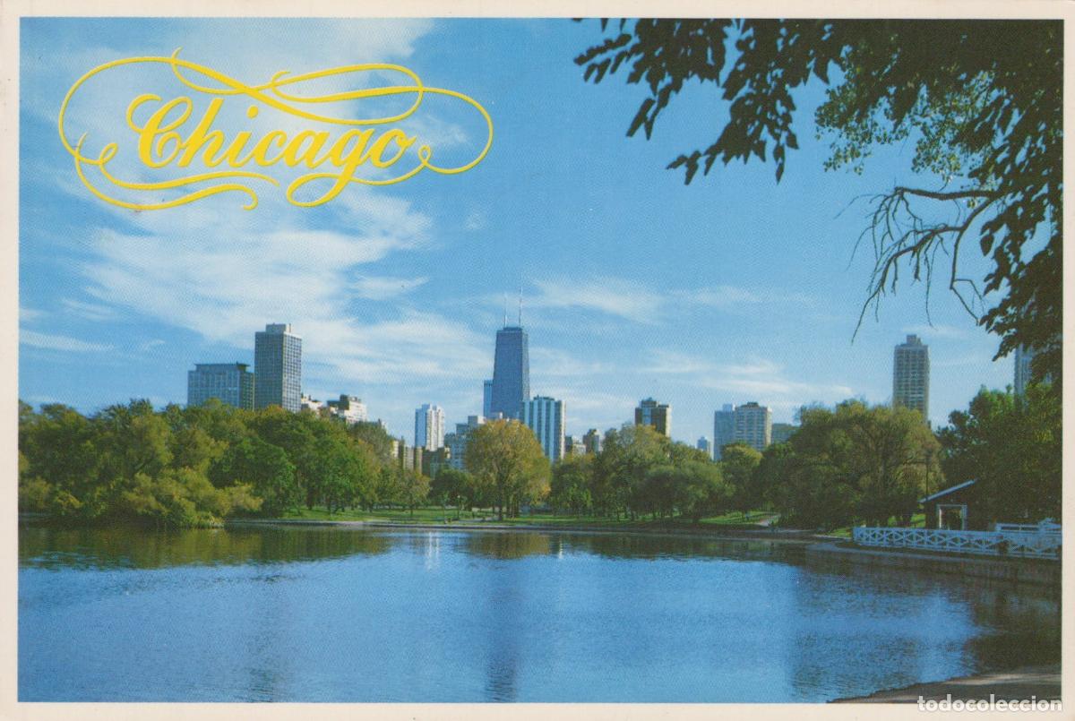 Postales: USA Chicago Skyline From Lincoln Park Lagoon *YAP284
