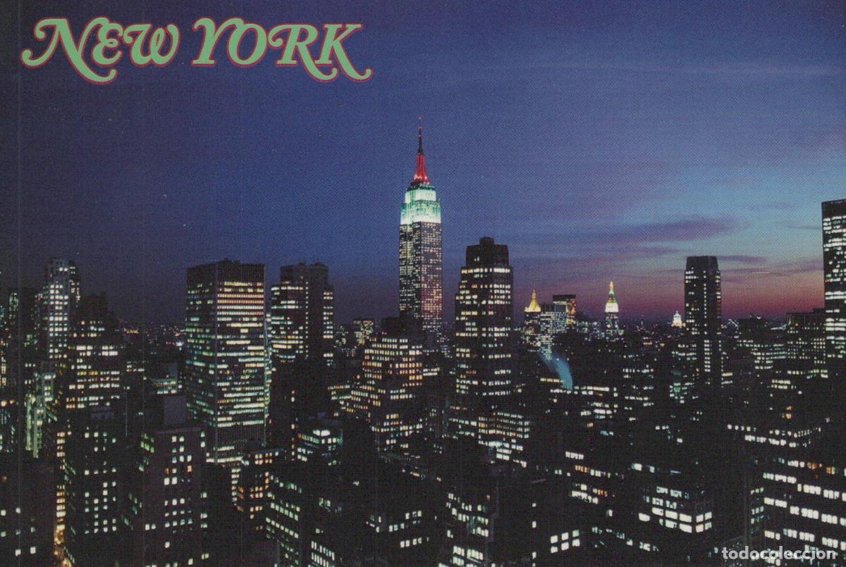 Postales: USA New York City Skyline At Night With Empire State Building Unposted *YAP596