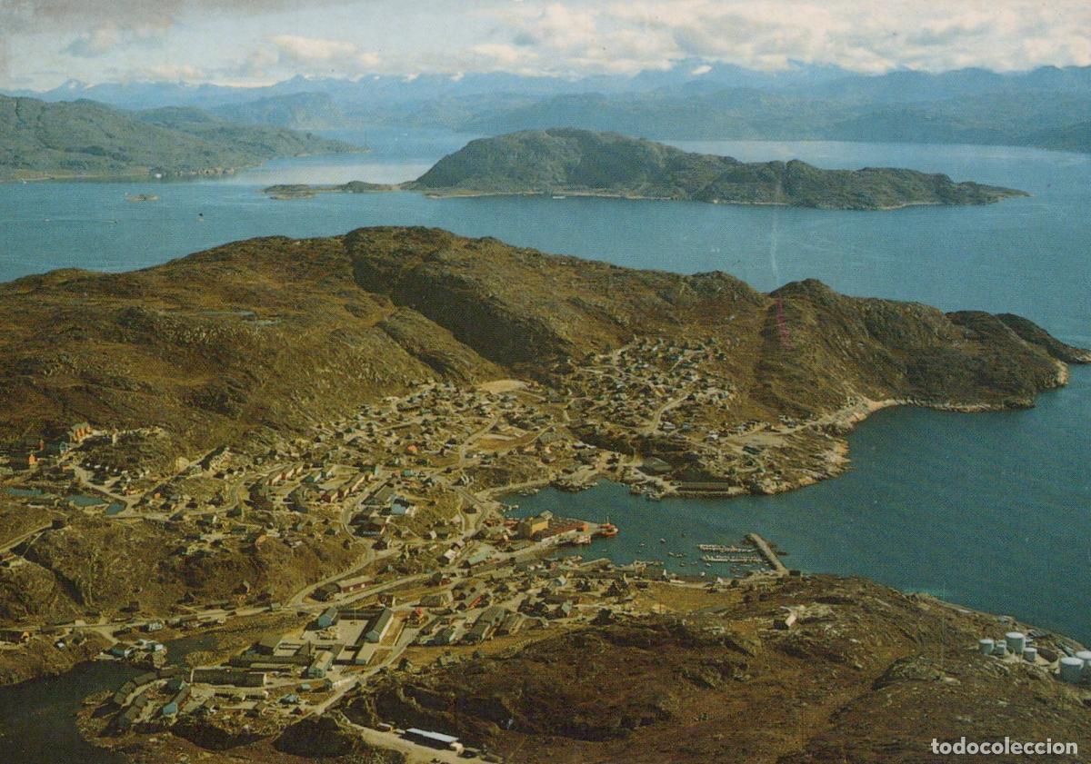 Postales: Greenland Qaqortoq Julianeh&aring;b Aerial View Coastal Town Landscape *YAS851