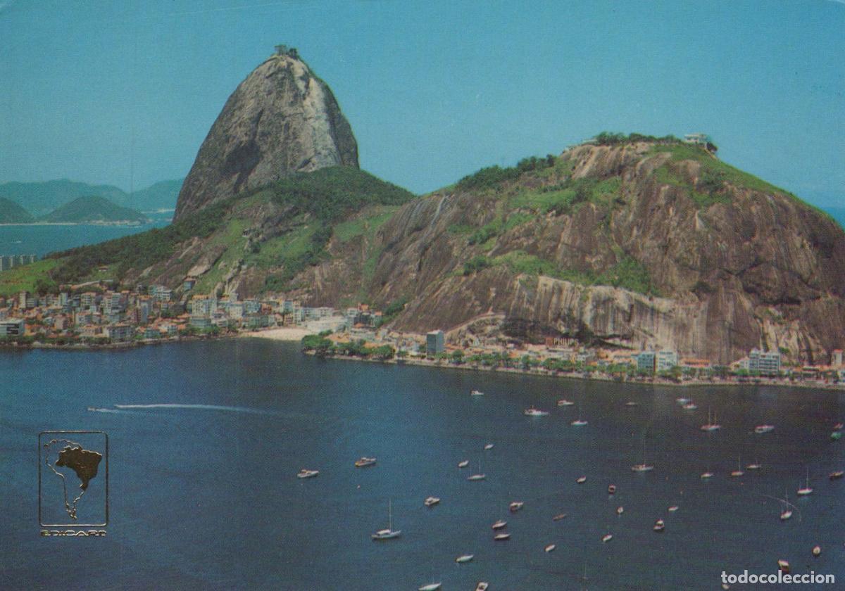 Postales: Brazil Rio de Janeiro Sugar Loaf Mountain Panoramic View Boats *YAR343