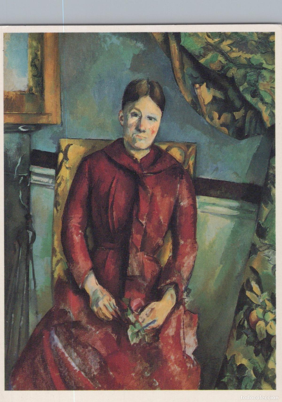 Postales: USA New York Paul Cezanne Madame Cezanne in A Red Dress Unposted *YAU173