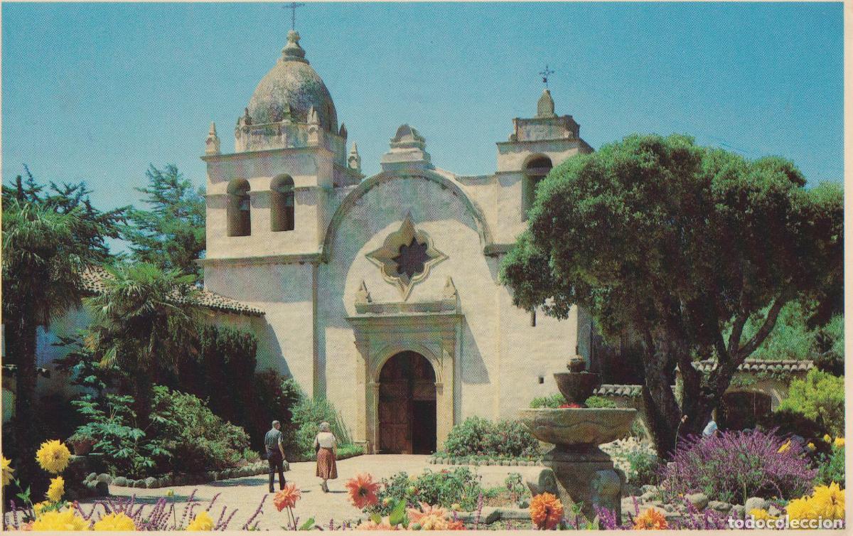 Postales: E.U.A. CALIFORNIA, CARMELO, Misi&oacute;n San Carlos Borromeo - COLOR PHOTO JOHN H.ATKINSON - CIRCULADA