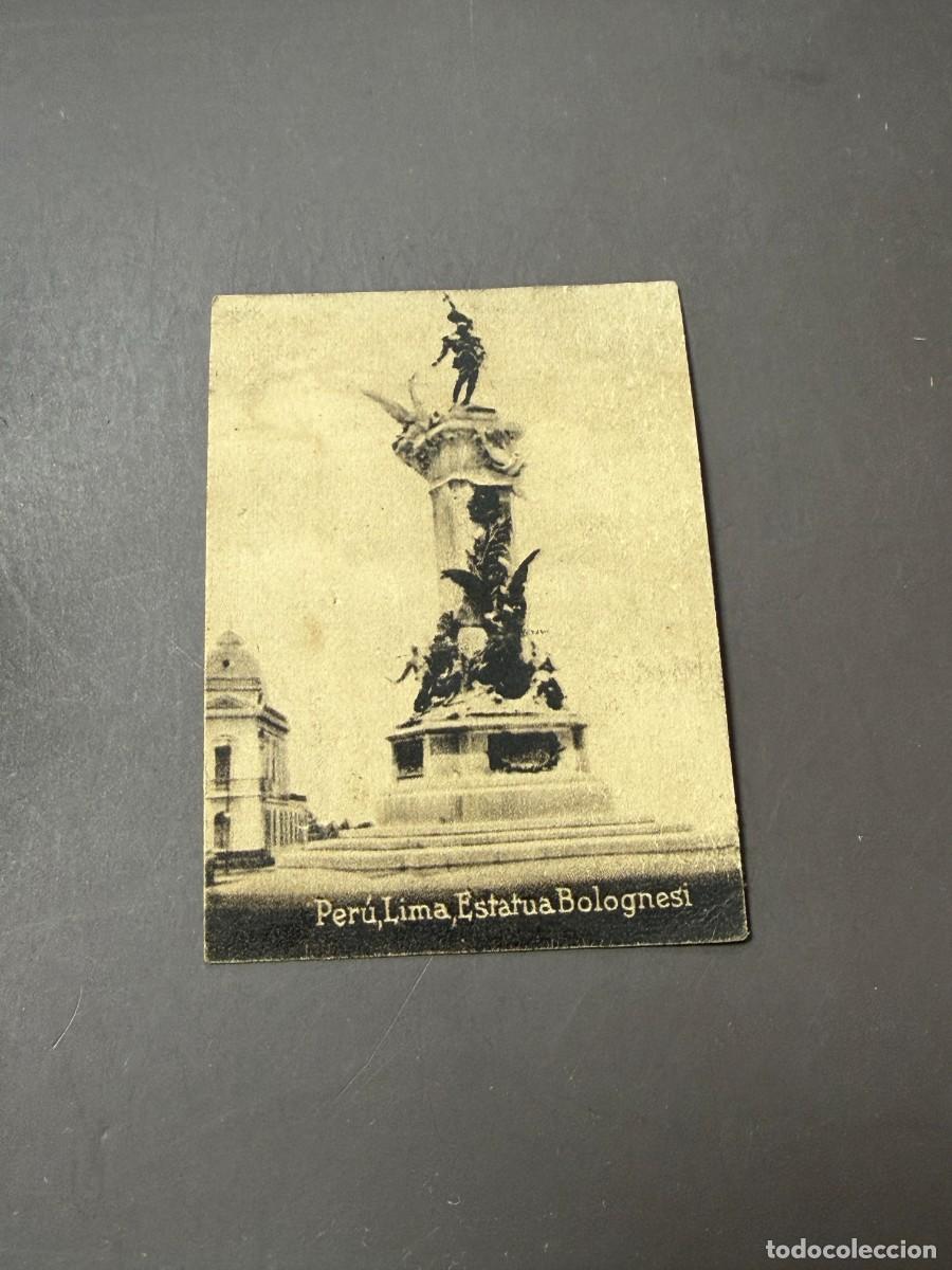 Postales: POSTAL ORIGINAL. D&Eacute;CADA A&Ntilde;OS 30. PER&Uacute;. LIMA. ESTATUA BOLOGNESI. N&ordm; 2066
