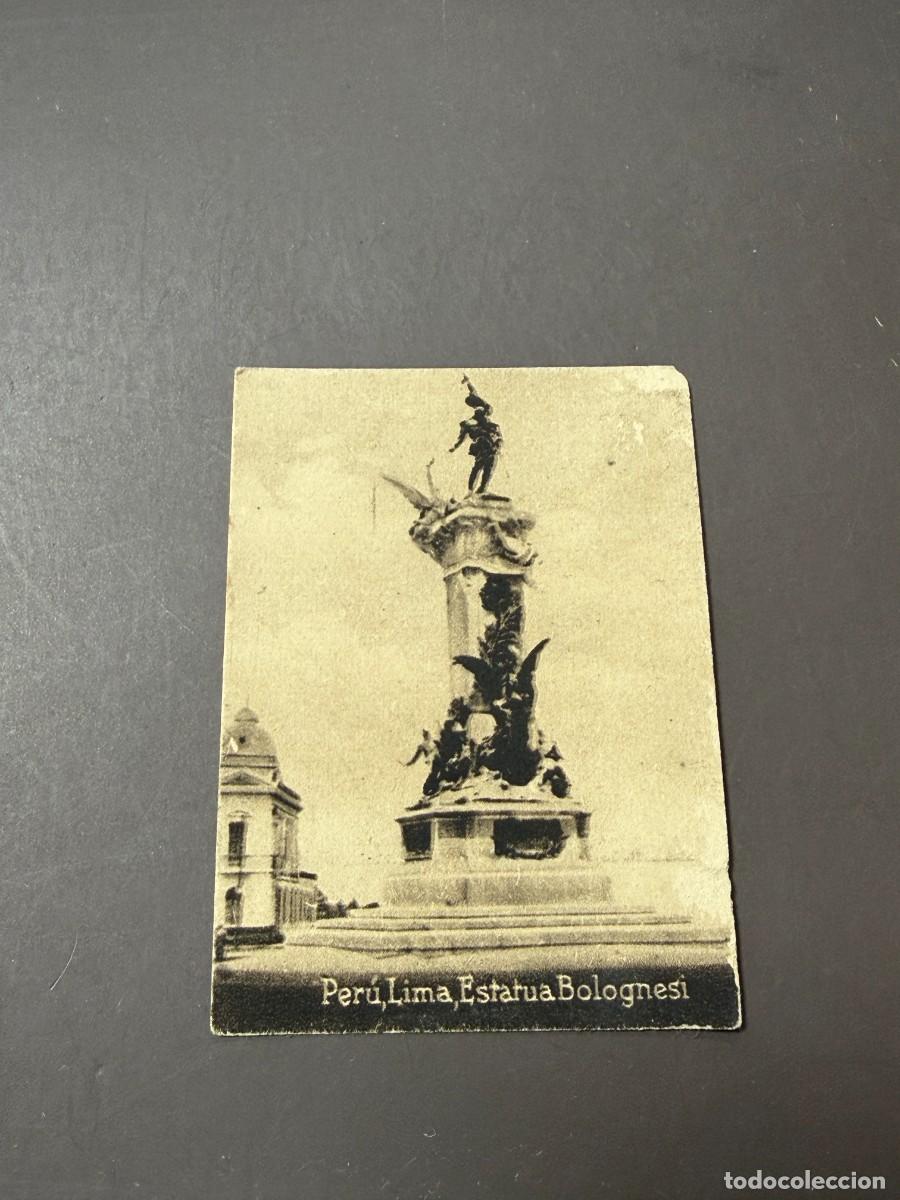 Postales: POSTAL ORIGINAL. D&Eacute;CADA A&Ntilde;OS 30. PER&Uacute;. LIMA. ESTATUA BOLOGNESI. N&ordm; 2066