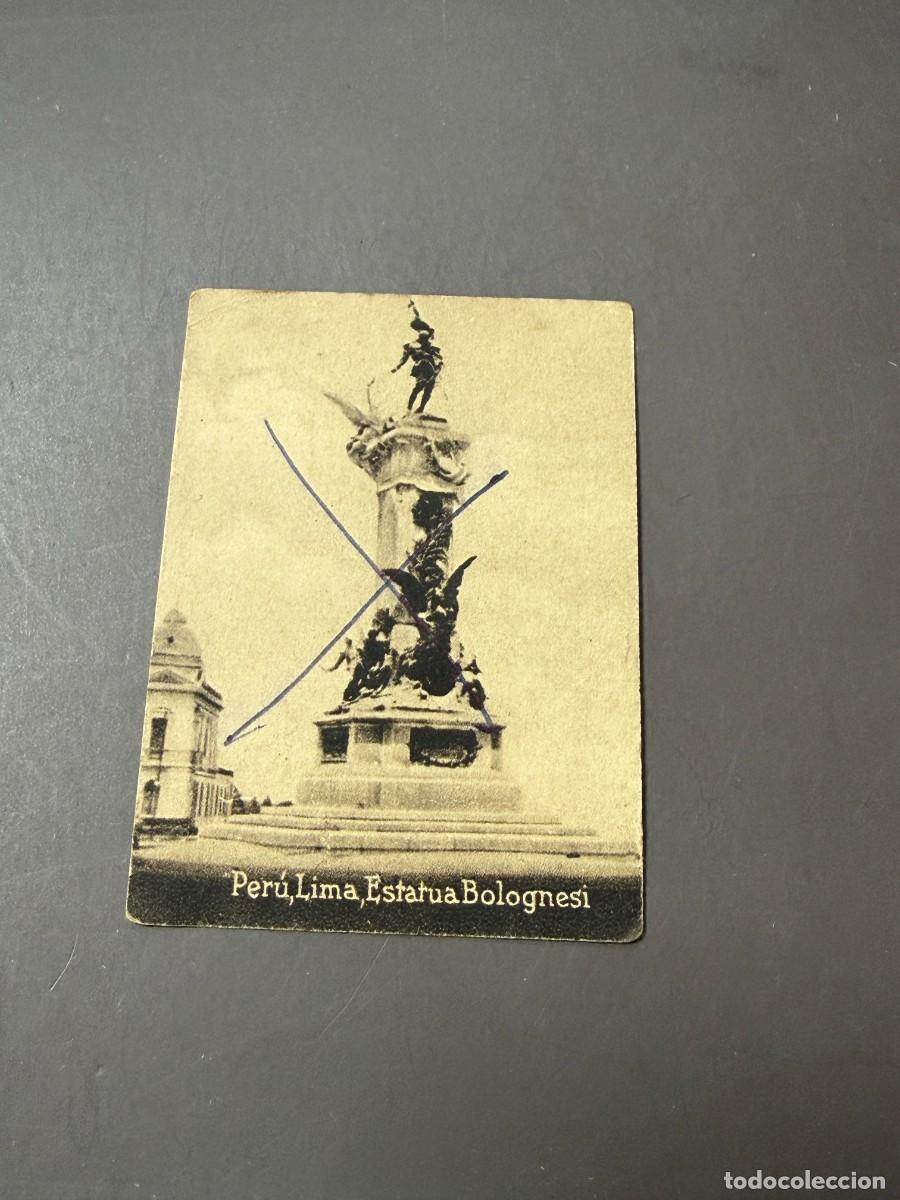Postales: POSTAL ORIGINAL. D&Eacute;CADA A&Ntilde;OS 30. PER&Uacute;. LIMA. ESTATUA BOLOGNESI. N&ordm; 2066