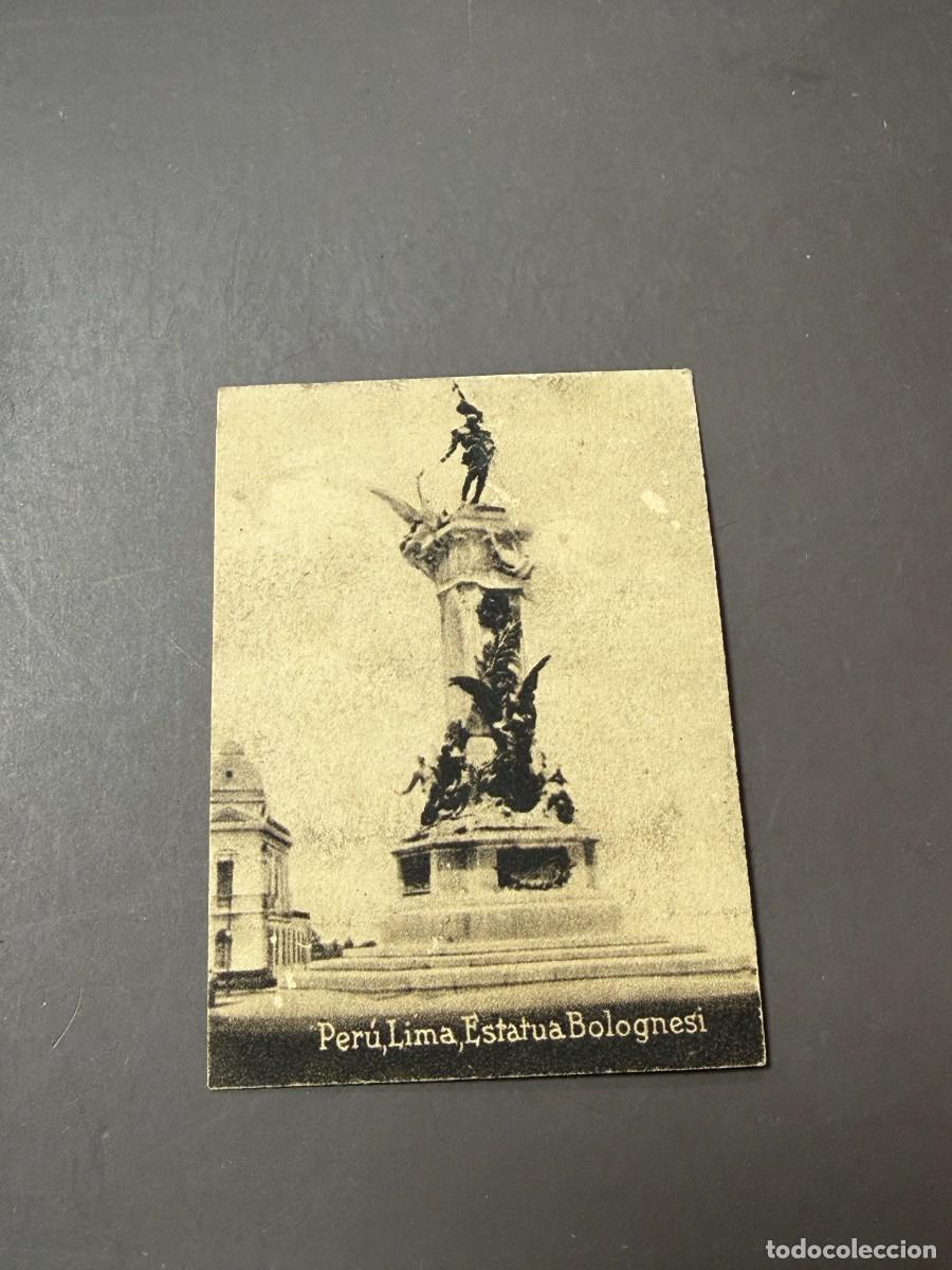 Postales: POSTAL ORIGINAL. D&Eacute;CADA A&Ntilde;OS 30. PER&Uacute;. LIMA. ESTATUA BOLOGNESI. N&ordm; 2066