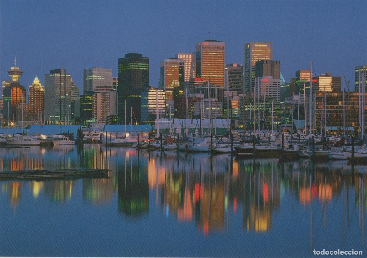 Postales: Canada Vancouver Skyline Marina At Dusk City Lights Reflection Unposted *YAY251