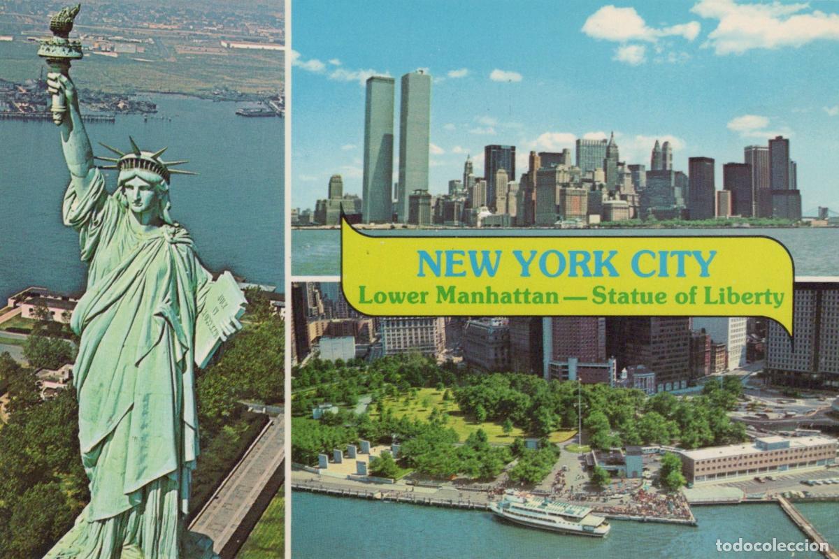 Postales: USA New York City Lower Manhattan Statue of Liberty World Trade Unposted *YAY529