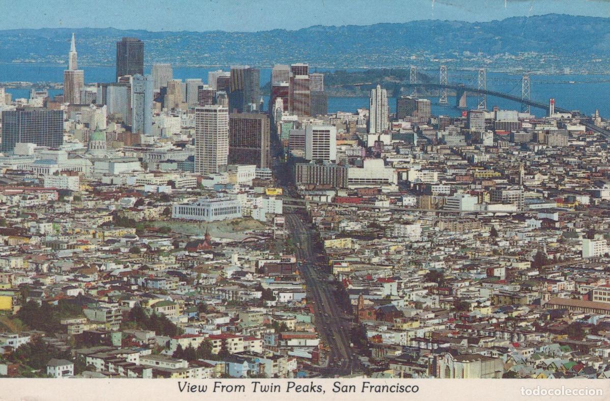 Postales: USA San Francisco View From Twin Peaks Cityscape and Bay Bridge *YAY522